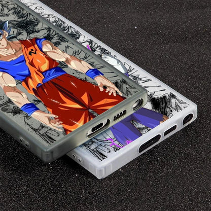 Anime Vegeta Goku case for Samsung Galaxy S24 S23 S22 S21 S20 Note 20 Ultra Plus FE 5G Colorful Silver Cover Phone Case