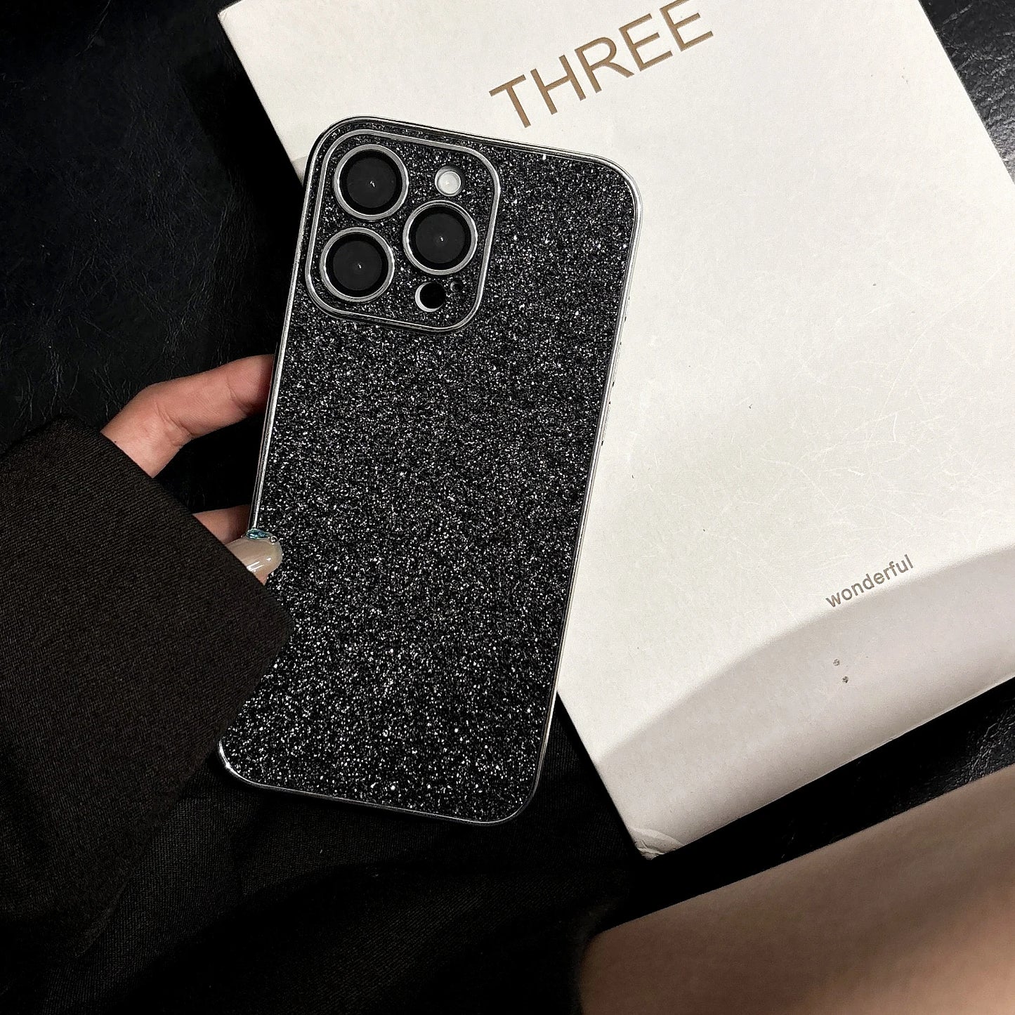 Luxury Bling Glitter Leather Case For iPhone 16 15 14 13 12 11 Pro Max Sparkling Soft Silicone Shockproof Plating Bumper Cover