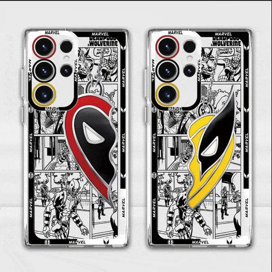 Deadpool Wolverine Clear Phone Case for Samsung Galaxy S24 Ultra S23 S22 S21 10 Plus S20 FE Note 20Ultra Cover