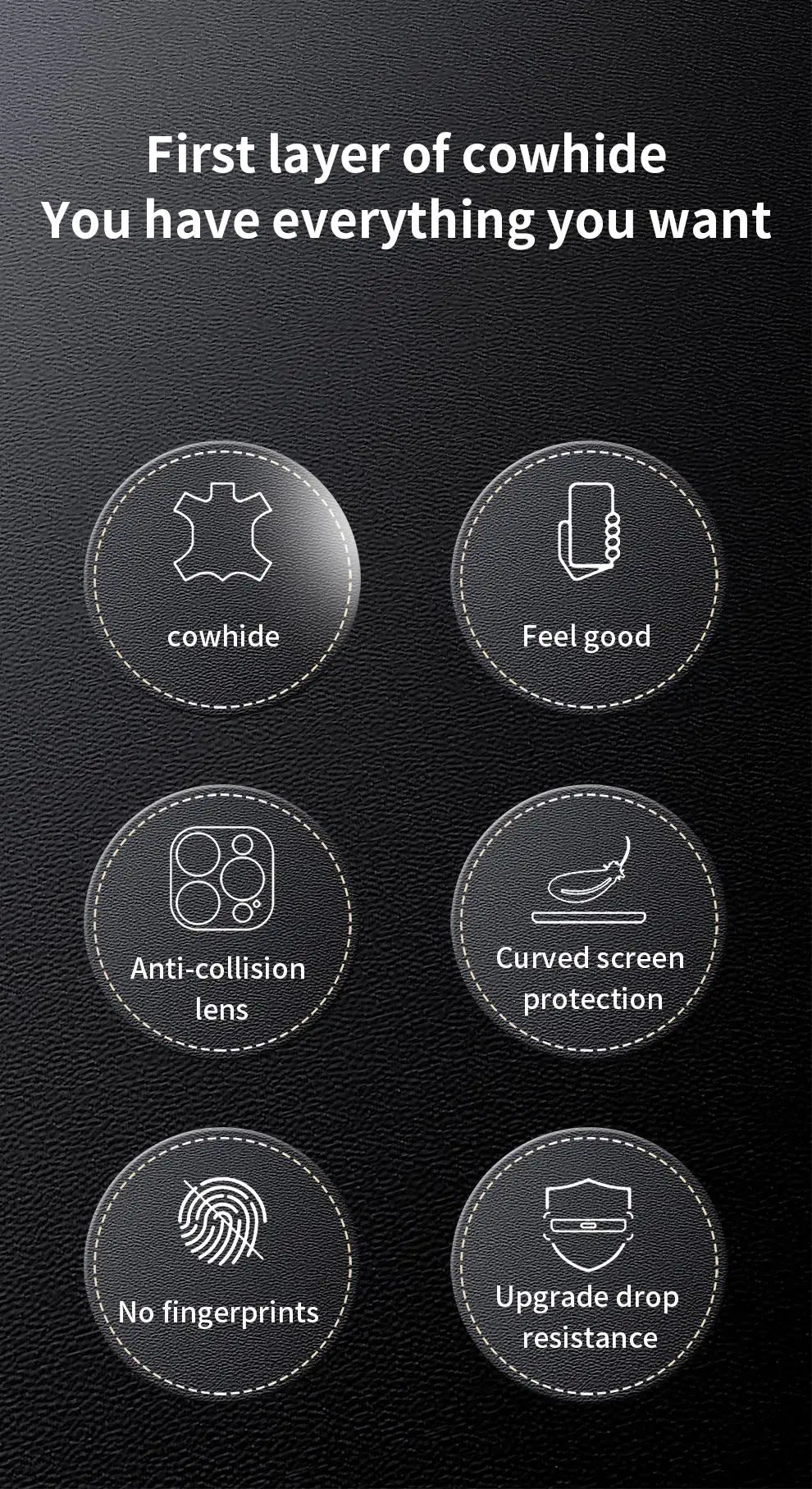 Genuine Cowhide Leather Phone Case for iPhone 16 15 11 12 13 14 Pro Max Luxury Plating Shockproof Lens Protection Back Cover