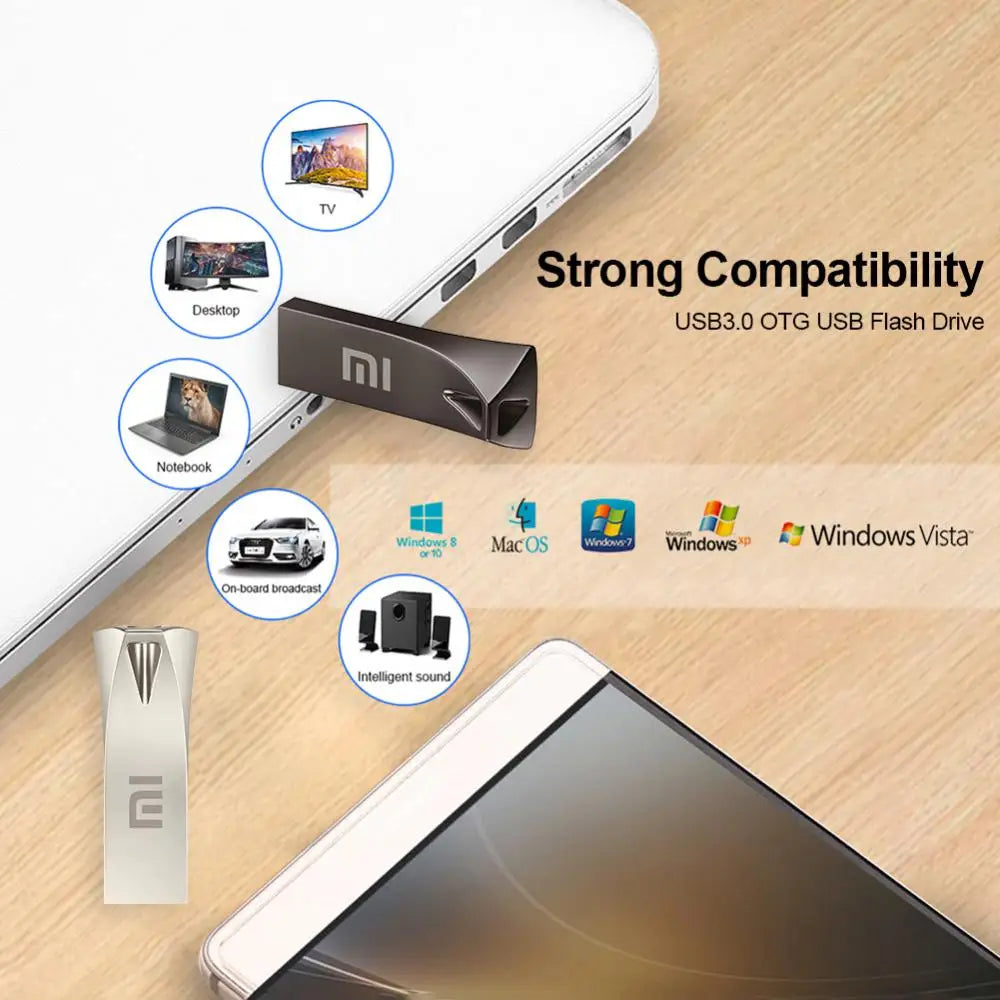 Xiaomi 2TB USB 1TB 512GB 256GB 128GB OTG Metal USB 3,0 Pen Drive clave de alta velocidad Pendrive Mini memoria USB