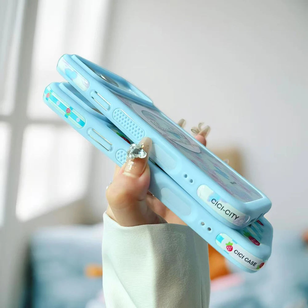 For iPhone 17 13 14 15 16 Pro Max Case Magsafe Happy Dapamine Color Anti-Collision Drop-proof Protective Cover for Summer Girls