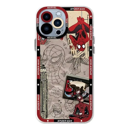 Spider Case For iPhone 16 Pro Max 15 14 Plus 13 12 11 Pro XR XS X 8 7 SE 2020 Soft Silicone Clea SpiderMannn Cover