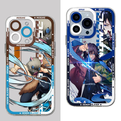 Hot Japan Anime Demons Slayers Phone Case For iPhone 15 14 13 12 Mini 11 Pro Max X XR XS 6 7 8 SE Plus Soft Transparent Cover