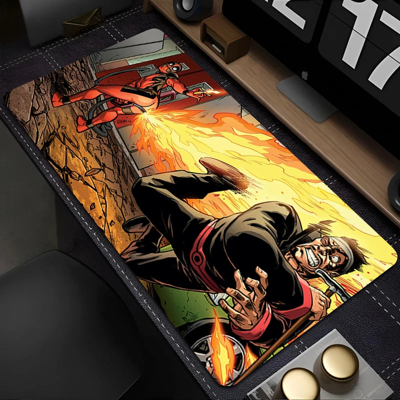 Marvel Deadpool Anime Mouse Pad Office PC Gamer Cabinet Mouse Mat Laptop 900x400 Keyboard Mousepad Extended Desk Mat Cool Carpet