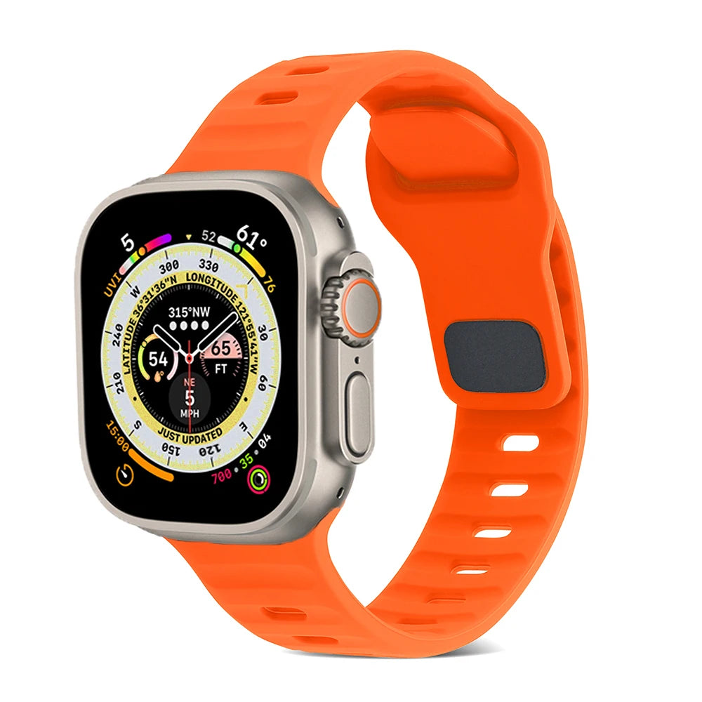 Silicone Strap For Apple Watch Band 49mm 45mm 44mm 41mm 40mm 42mm 46mm Sports Bracelet iWatch Ultra Series 10 9 8 7 6 5 SE2 Belt