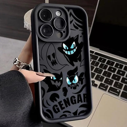 Pokemon Gengar Phone Case for iPhone 16 15 14 13 12 Mini 11 Pro Max XS X XR 8 7 Plus Liquid Soft Silicone Shockproof Back Cover