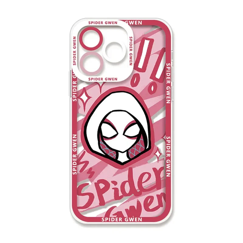 Spider Mannn Phone Case For iPhone 15 14 Pro Max 13 12 Mini 11 Pro XR XS X 8 7 6 6S Plus SE 2020 Clear Soft Silicone Cover