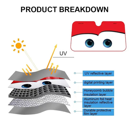 Car sun shade Eyes Heated Windshield Sunshade Car Window Windscreen Cover Sun Shade Auto Sun Visor Car-covers