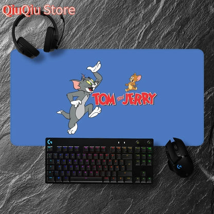 Cartoon Toms and J-Jerry Mousepad Non-slip Lockedge Office Student Gaming Thickened Large Writing Pad Cushion