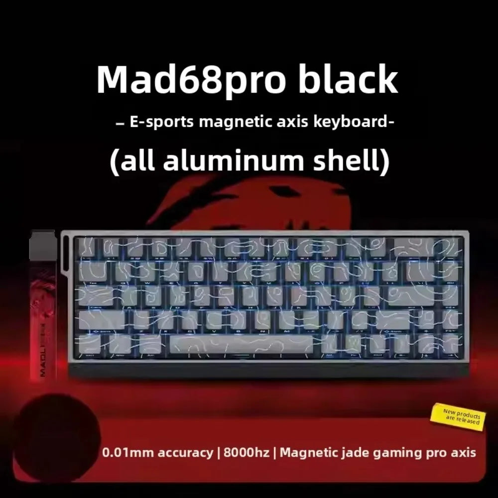 MADLIONS MAD 60/68HE Gaming Magnetic Switch Keyboard 61/68 Key Web Drive 8K Wired Custom Return RT Adjustable Keystroke Hot Swap