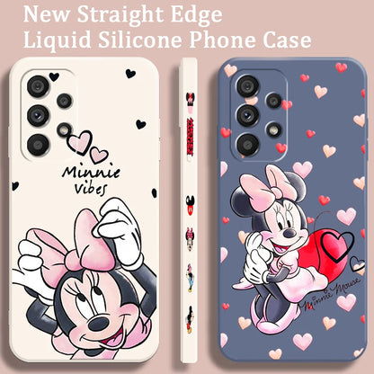 Funda de teléfono con personajes de dibujos animados de Anime, cuerda izquierda líquida rosa para Samsung Note 20 10 A54 A31 A14 A03 A22 A34 A04 A24 Ultra Plus 5G