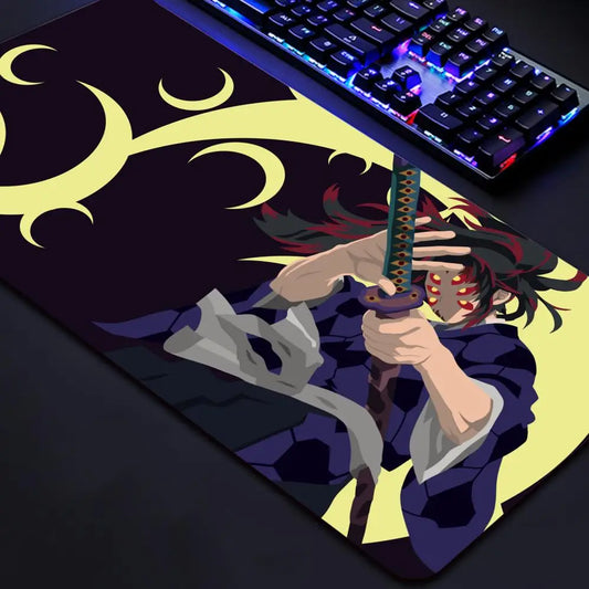 Anime Kawaii Demon Slayer Kokushibo Game Large Mouse Pad PC Accessories Anti Slip Keyboard Rubber Mousepad Office Soft Table Mat