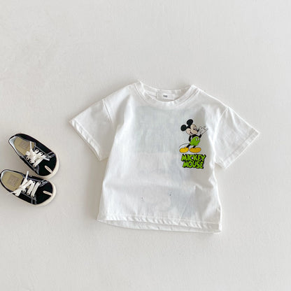 Fashion Casual T-shirt Children's Clothing Printed Cartoon Kids Short Sleeve Tops Tees Boutique Boys Girls Clothes O-neck Tshirt