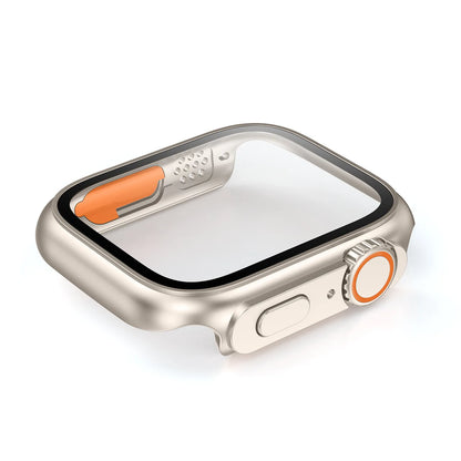 PC Firm Cover for Apple Watch Case 45mm 41mm 44mm 40mm 42mm 38mm Glass Appearance Upgrade ultra iWatch Series 9 8 7 SE SE2 6 5 4