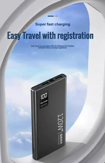 120W High Capacity Power Bank 50000mAh Fast Charging Powerbank Portable Battery Charger For iPhone  Samsung Huawei