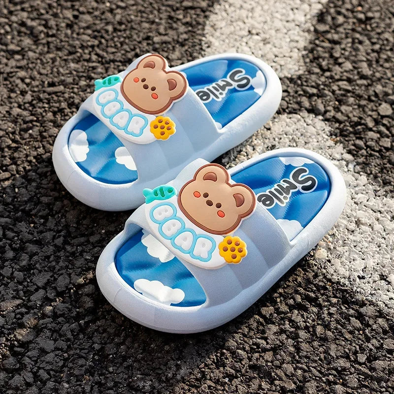 Boys Girls Slippers Cute Cartoon Children Summer Sandals Soft Comfortable Kids Beach Shoes Breathable Baby Toddler Flip Flops