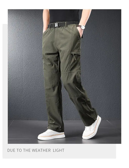 Men’s 2026 Ice Silk Quick Dry Hiking & Travel Pants – Lightweight Outdoor Casual Summer Wear