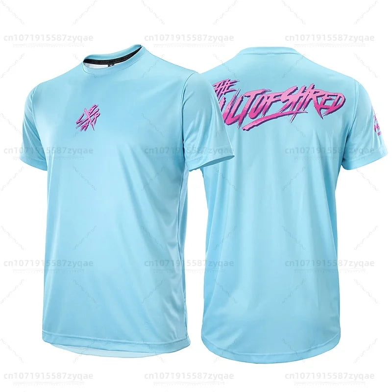Loose Rider-Cycling Sweatshirt for Men, Short Sleeve, Enduro Motocross, BMX, Sweat-Wicking, Wet, New