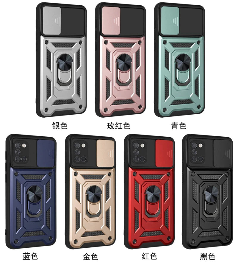 Armor Shockproof Phone Case For Samsung Galaxy A50 A30s A20 A10 A11 A21s A31 A51 A71 4G 5G Metal Ring Stand Holder Cover Funda