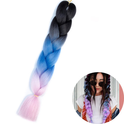 AZQUEEN 24 Inches Jumbo Braiding Hair Synthetic Hair Extensions Afro Ombre Crochet Braid Hair Wholesale For Women