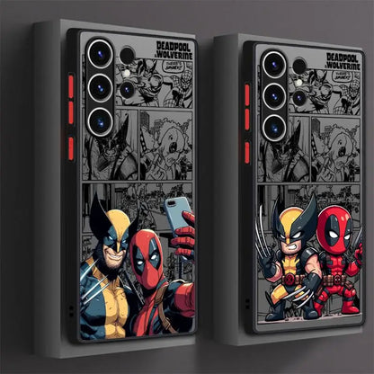 Deadpoolll  And Wolverineee Matte Phone Case for Samsung Galaxy S24 Ultra S23 S22 S21 Plus S20 FE Note 20 Ultra 10Plus
