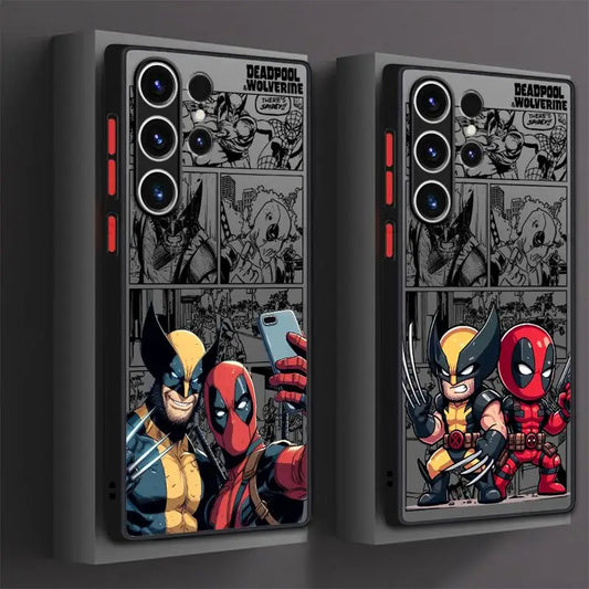 Deadpoolll  And Wolverineee Matte Phone Case for Samsung Galaxy S24 Ultra S23 S22 S21 Plus S20 FE Note 20 Ultra 10Plus