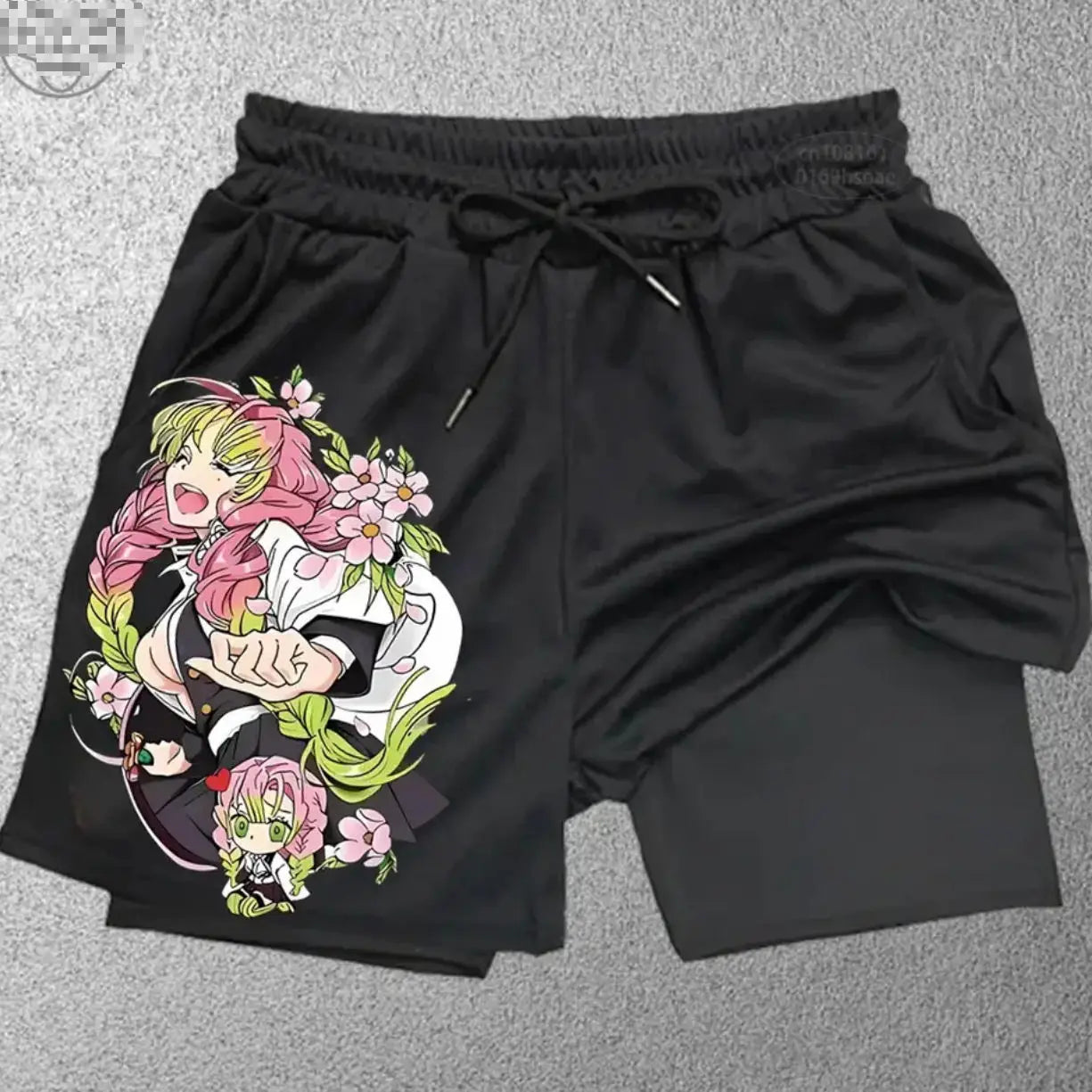 Demon Slayer Anime Printed Men's Shorts Double Layered Sports Fitness Versatile Casual Pants