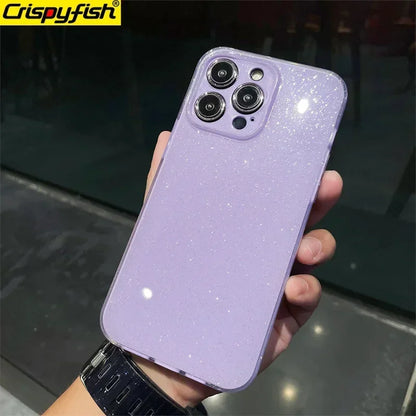 Original Luxury Black Glitter Case For iPhone 16 Pro 15 11 12 13 14 Pro Max XR XS SE 7 8 Plus Soft TPU Shockproof Silicone Cover