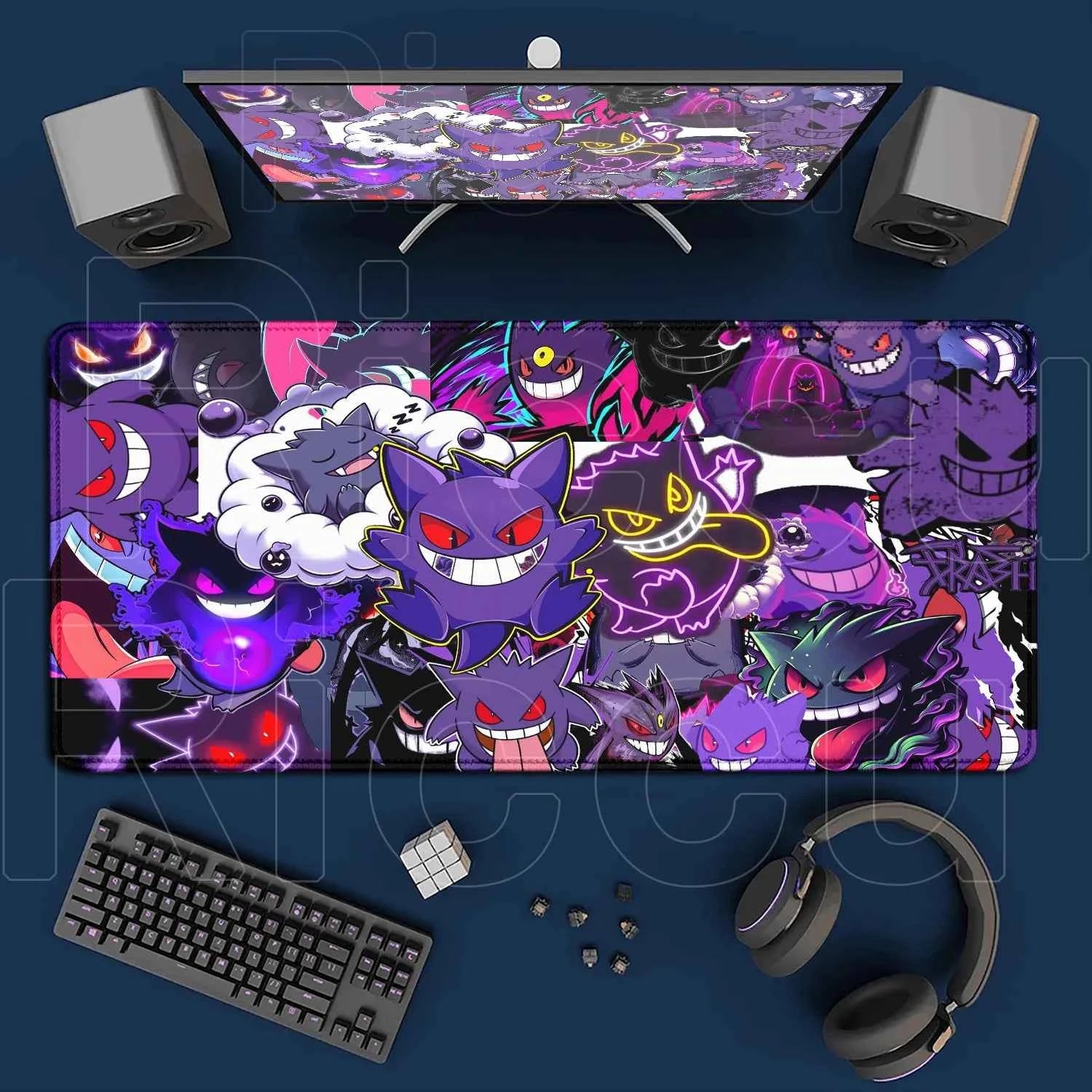 2026 New P-pokemon Gengar Wallpaper Cool Mouse Pad Gaming Large Anime Desk Keyboard Mats Non-slip Rubber Speed E-sports Mousepad