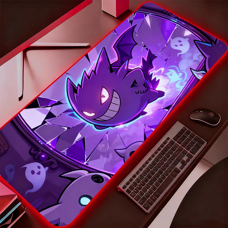 RGB Mouse Pad P-Pokemons Charizard Gamer Computer Gyarados Pc Backlight Mousepad Carpet Gaming Accessories Keyboard LED Desk Mat
