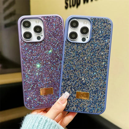 For iPhone 16 Plus 15 14 13 12 11 Pro Max Luxury Glitter Diamond Shiny Rhinestone Shockproof Anti-fall Protective Phone Case