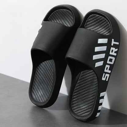 Summer Fashion Slippers For Men Indoor Outdoor Sandals Beach Flip Flop Thick Sole Male Slides Summer Non-Slip Men Shower Slipper