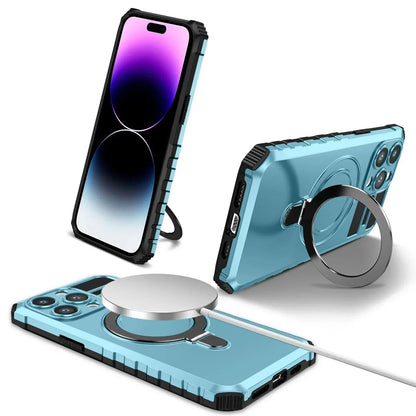 Magsafe Magnetic Kickstand Case For iPhone 16 15 Plus 14 Pro Max 13 12 11 Lens Protect Holder Stand Shockproof Armor Phone Cover