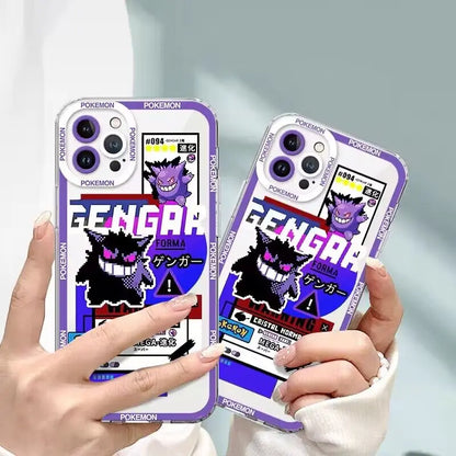 P-Pokemon Gengar Casing For Iphone 16 15 14 13 12 11 Pro Max XR XS Max X 6 6S 7 8 15 Plus  Cover Cartoon  Soft TPU Case