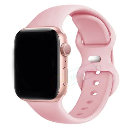 Silicone Strap For Apple Watch Band 40mm 44mm 45mm 42-38-41mm original 1:1 bracelet iwatch series 8 7 se 3 4 5 6 9 ultra 2 49mm