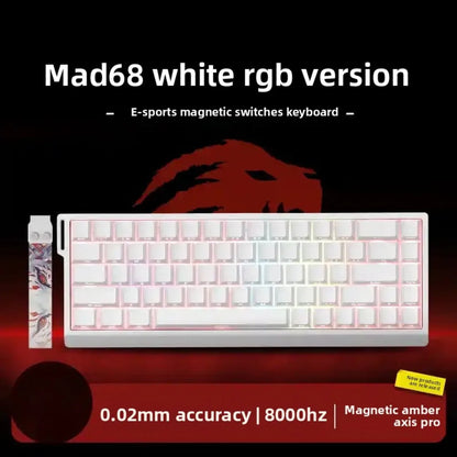MADLIONS MAD 60/68HE Gaming Magnetic Switch Keyboard 61/68 Key Web Drive 8K Wired Custom Return RT Adjustable Keystroke Hot Swap