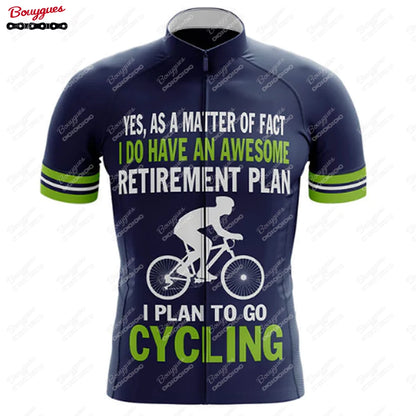 Men’s Short Sleeve Reflective MTB Cycling Jersey - Perfect for Retirement Plan enthusiasts, this Pro Team Downhill Mountain Bicycle Clothing is ideal for Summer rides