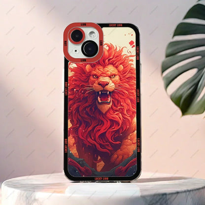 Lion Pattern Phone Case For iPhone 16 15 14 13 12 11 Plus Pro Max Mini XS X XR Soft Silicone Cover