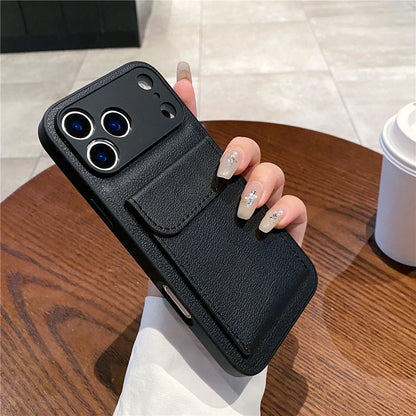 Elegant Leather Card Holder Wallet Case for iPhone 17