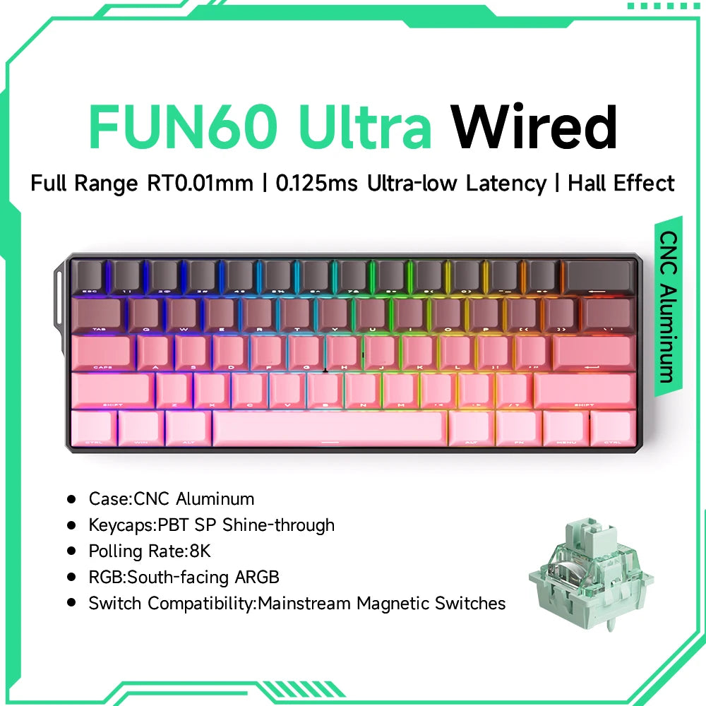 AKKO MonsGeek FUN60 magnetic switch keyboard, ARGB