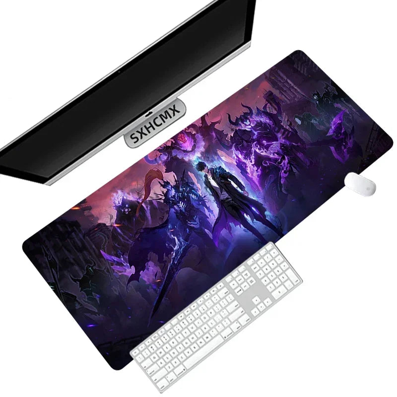 Gaming Mouse Pad Anime Solo Leveling Large Desk Mat XXL Computer Accessories Mousepad 900x400 Stitch Edge Rubber Keyboard Mat