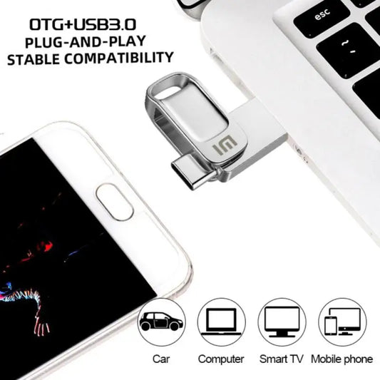 Original XIAOMI 2TB unidad Flash de Metal USB 3,1 U disco 2 en 1 1024GB 512gb 1TB Pen Drives memoria impermeable tipo C Adaptador
