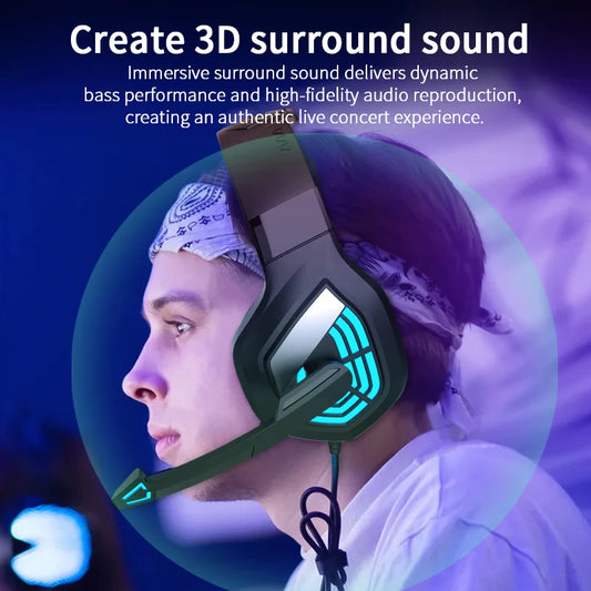 G7 Gaming Headset With Noise-cancelling Microphone Surround Sound 3.5mm Wired LED Lights Gaming Headset For Gamers PC Laptop