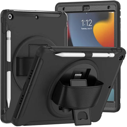 360 Degree Rotate Stand Case For iPad 9 8 7 7th 8th 9th Generation 10.2 inch Drop Resistance Cover with Pencil Holder Hand Strap