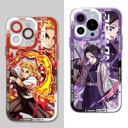 Hot Japan Anime Demons Slayers Phone Case For iPhone 15 14 13 12 Mini 11 Pro Max X XR XS 6 7 8 SE Plus Soft Transparent Cover