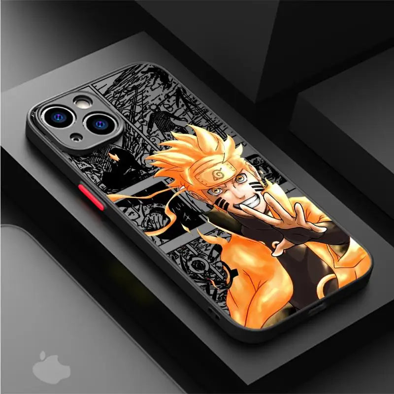 Ainime Case For Apple iPhone 15 11 14 13 12 Pro 7 XR X XS Max 8 Plus 6 6S SE 2022 15Pro Black Matte Phone Funda