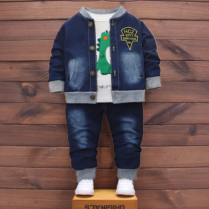 Boys Clothing Sets New Kids Cotton Suit Autumn Long - sleeved Three piece jacket+jeans+t-shirt fashion casual children Sets