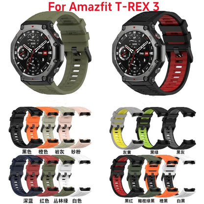 Silicone Strap For Amazfit T-rex 3 Smart Watch WristBand Sport Band For Huami Amazfit T-rex 3 Bracelet Accessories Correa