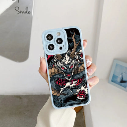 Fashion Chinese Vintage Dragon Phone Case For iPhone 13 12 11 14 Pro Max 14 Plus 7 8 Plus SE2020 XS XR X Soft Silicon Back Cover